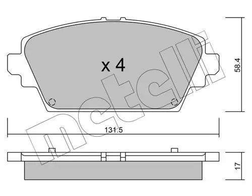 Bremsbelagsatz, Scheibenbremse Vorderachse METELLI 22-0464-0 Bild Bremsbelagsatz, Scheibenbremse Vorderachse METELLI 22-0464-0