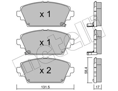 Bremsbelagsatz, Scheibenbremse METELLI 22-0464-1 Bild Bremsbelagsatz, Scheibenbremse METELLI 22-0464-1