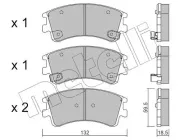 Bremsbelagsatz, Scheibenbremse Vorderachse METELLI 22-0476-0