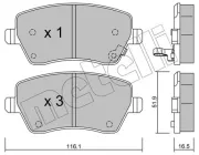 Bremsbelagsatz, Scheibenbremse Vorderachse METELLI 22-0485-1