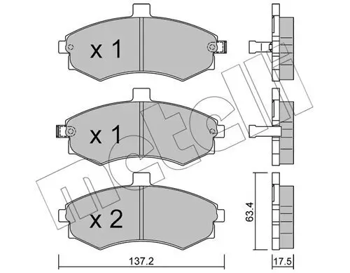 Bremsbelagsatz, Scheibenbremse METELLI 22-0504-0 Bild Bremsbelagsatz, Scheibenbremse METELLI 22-0504-0