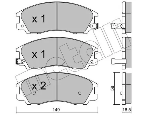Bremsbelagsatz, Scheibenbremse Vorderachse METELLI 22-0506-0 Bild Bremsbelagsatz, Scheibenbremse Vorderachse METELLI 22-0506-0