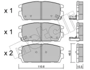 Bremsbelagsatz, Scheibenbremse Hinterachse METELLI 22-0507-0