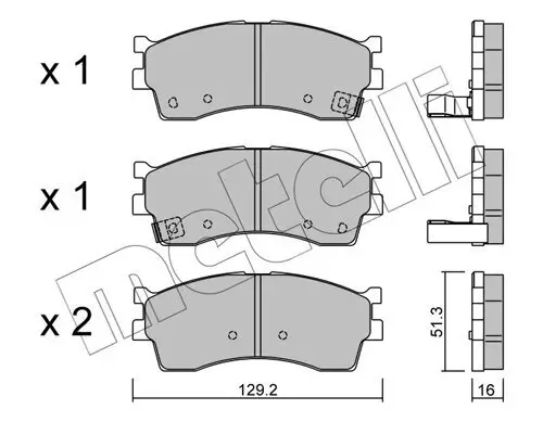 Bremsbelagsatz, Scheibenbremse METELLI 22-0512-0