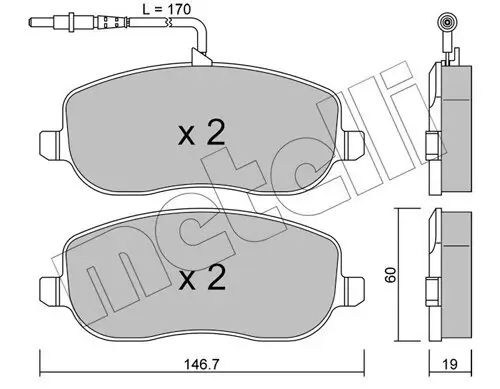 Bremsbelagsatz, Scheibenbremse Vorderachse METELLI 22-0530-0