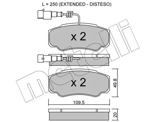 Bremsbelagsatz, Scheibenbremse METELLI 22-0532-1