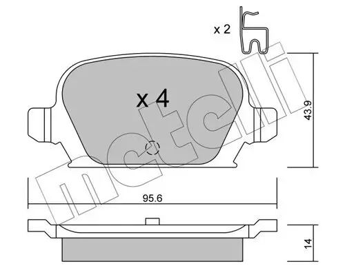 Bremsbelagsatz, Scheibenbremse METELLI 22-0541-0