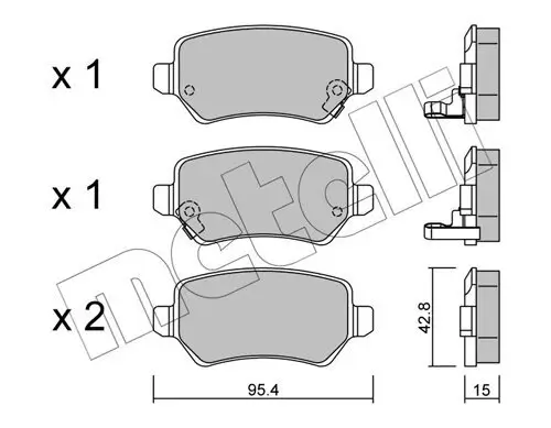 Bremsbelagsatz, Scheibenbremse METELLI 22-0542-0