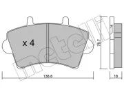 Bremsbelagsatz, Scheibenbremse METELLI 22-0545-0