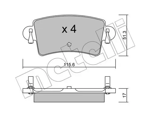 Bremsbelagsatz, Scheibenbremse METELLI 22-0546-0