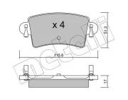 Bremsbelagsatz, Scheibenbremse METELLI 22-0546-0