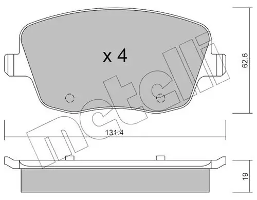 Bremsbelagsatz, Scheibenbremse Vorderachse METELLI 22-0547-0 Bild Bremsbelagsatz, Scheibenbremse Vorderachse METELLI 22-0547-0