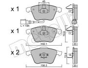 Bremsbelagsatz, Scheibenbremse Vorderachse METELLI 22-0549-2