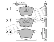 Bremsbelagsatz, Scheibenbremse Vorderachse METELLI 22-0550-0