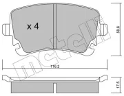 Bremsbelagsatz, Scheibenbremse METELLI 22-0554-2