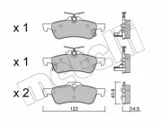 Bremsbelagsatz, Scheibenbremse Hinterachse METELLI 22-0556-1