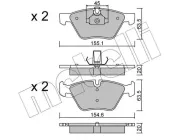 Bremsbelagsatz, Scheibenbremse Vorderachse METELLI 22-0557-3