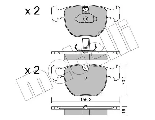 Bremsbelagsatz, Scheibenbremse Vorderachse METELLI 22-0559-0