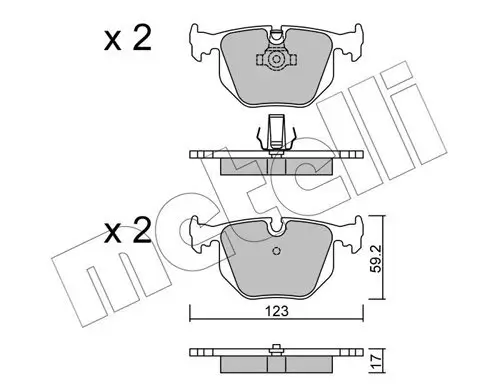 Bremsbelagsatz, Scheibenbremse METELLI 22-0560-0