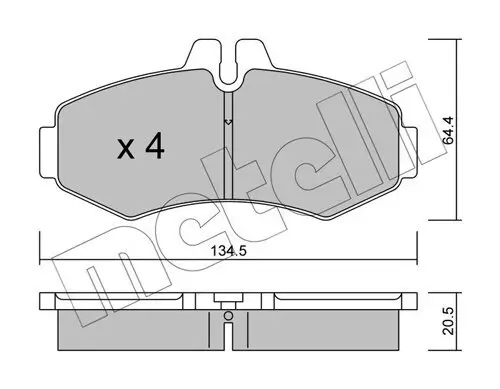 Bremsbelagsatz, Scheibenbremse Vorderachse METELLI 22-0573-0 Bild Bremsbelagsatz, Scheibenbremse Vorderachse METELLI 22-0573-0