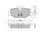 Bremsbelagsatz, Scheibenbremse METELLI 22-0576-0