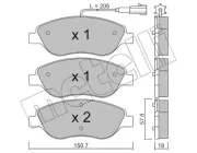 Bremsbelagsatz, Scheibenbremse Vorderachse METELLI 22-0577-0