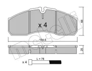 Bremsbelagsatz, Scheibenbremse Vorderachse METELLI 22-0578-5