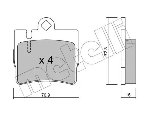 Bremsbelagsatz, Scheibenbremse Hinterachse METELLI 22-0597-0 Bild Bremsbelagsatz, Scheibenbremse Hinterachse METELLI 22-0597-0
