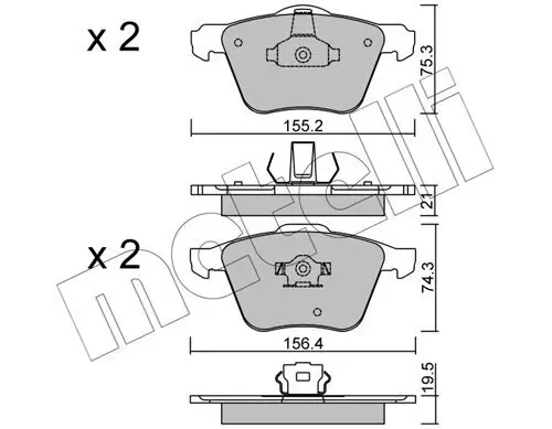Bremsbelagsatz, Scheibenbremse Vorderachse METELLI 22-0599-0