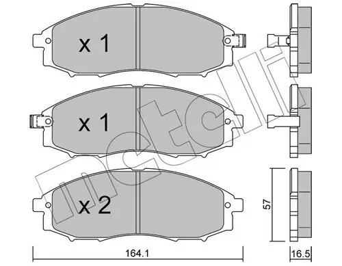 Bremsbelagsatz, Scheibenbremse Vorderachse METELLI 22-0611-0