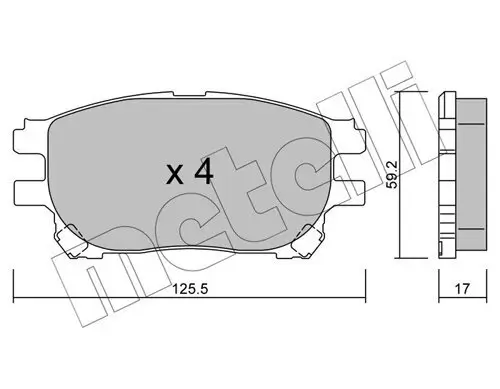 Bremsbelagsatz, Scheibenbremse Vorderachse METELLI 22-0615-0