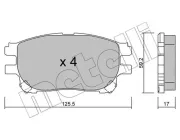 Bremsbelagsatz, Scheibenbremse Vorderachse METELLI 22-0615-0