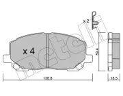 Bremsbelagsatz, Scheibenbremse Vorderachse METELLI 22-0616-0