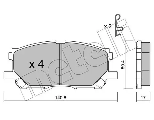 Bremsbelagsatz, Scheibenbremse METELLI 22-0618-0