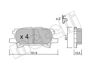 Bremsbelagsatz, Scheibenbremse Hinterachse METELLI 22-0619-0