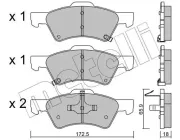 Bremsbelagsatz, Scheibenbremse Vorderachse METELLI 22-0623-0