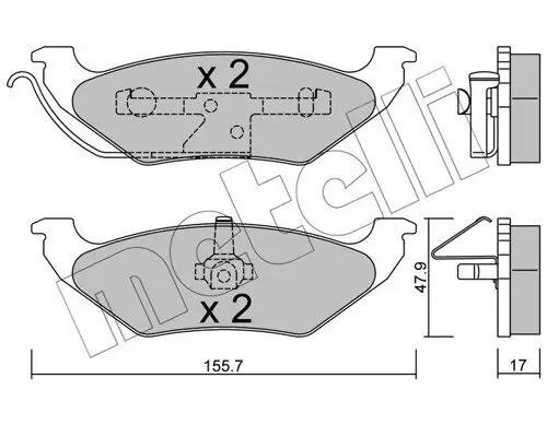 Bremsbelagsatz, Scheibenbremse Hinterachse METELLI 22-0624-0 Bild Bremsbelagsatz, Scheibenbremse Hinterachse METELLI 22-0624-0