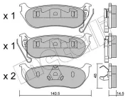 Bremsbelagsatz, Scheibenbremse Hinterachse METELLI 22-0627-0