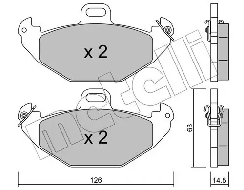 Bremsbelagsatz, Scheibenbremse Hinterachse METELLI 22-0634-0 Bild Bremsbelagsatz, Scheibenbremse Hinterachse METELLI 22-0634-0