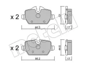 Bremsbelagsatz, Scheibenbremse Hinterachse METELLI 22-0641-0