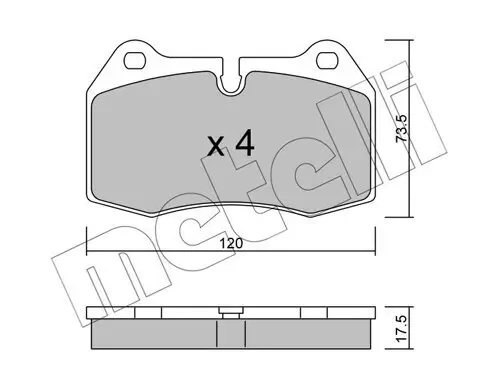 Bremsbelagsatz, Scheibenbremse Vorderachse METELLI 22-0645-0