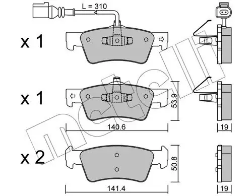Bremsbelagsatz, Scheibenbremse Hinterachse METELLI 22-0661-1