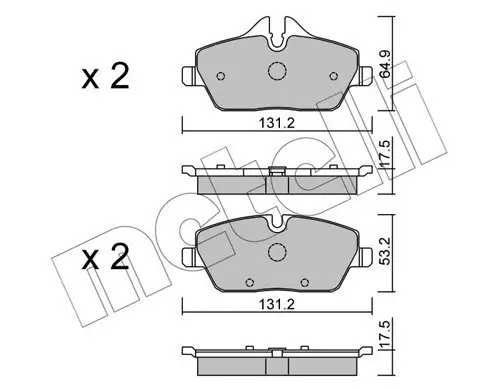 Bremsbelagsatz, Scheibenbremse Vorderachse METELLI 22-0664-0 Bild Bremsbelagsatz, Scheibenbremse Vorderachse METELLI 22-0664-0