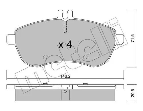 Bremsbelagsatz, Scheibenbremse METELLI 22-0665-0