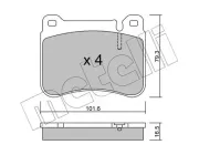 Bremsbelagsatz, Scheibenbremse Vorderachse METELLI 22-0668-0