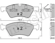 Bremsbelagsatz, Scheibenbremse Vorderachse METELLI 22-0670-0