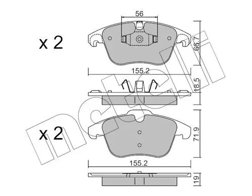 Bremsbelagsatz, Scheibenbremse METELLI 22-0675-3