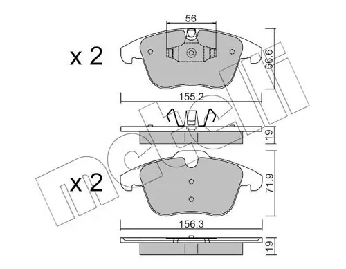 Bremsbelagsatz, Scheibenbremse Vorderachse METELLI 22-0675-4