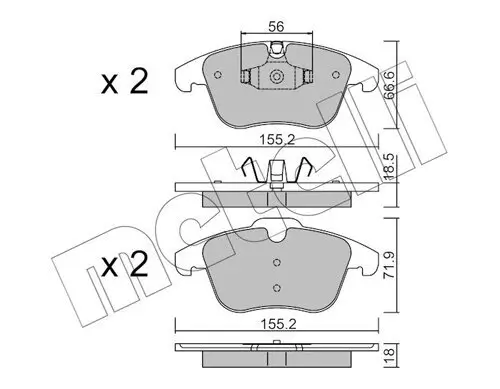 Bremsbelagsatz, Scheibenbremse Vorderachse METELLI 22-0675-5