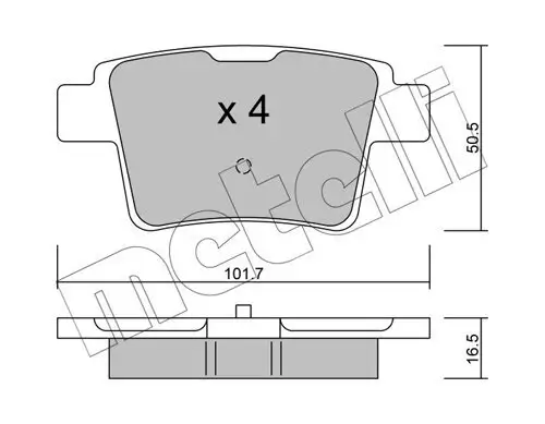 Bremsbelagsatz, Scheibenbremse Hinterachse METELLI 22-0677-0 Bild Bremsbelagsatz, Scheibenbremse Hinterachse METELLI 22-0677-0